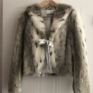 Faux fur crop jacket